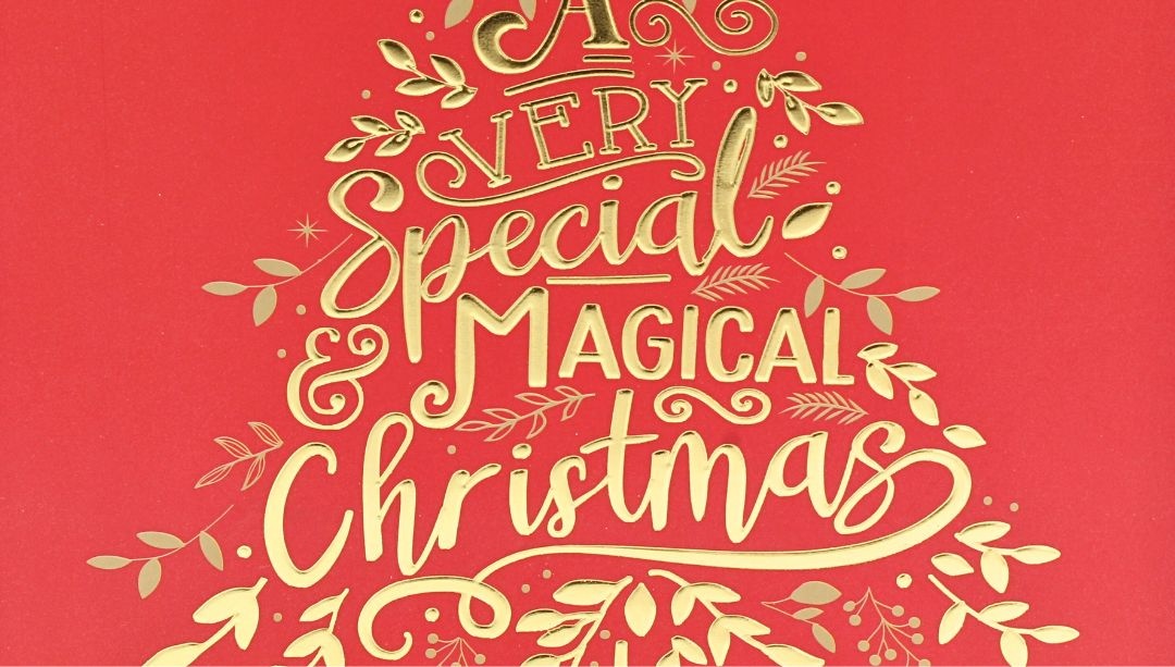 Pungă de cadou, din hârtie, colecția Clairefontaine de la Eurowrap, 25x21,5 cm, burduf de 10 cm, Magical Xmas